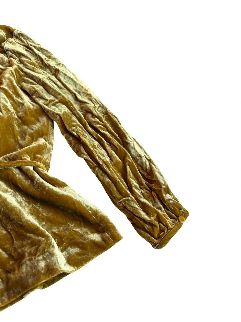 J. Crew Faux Wrap Shirt Top Blouse Mustard Yellow Velvet Long Sleeve Size 8 NWT